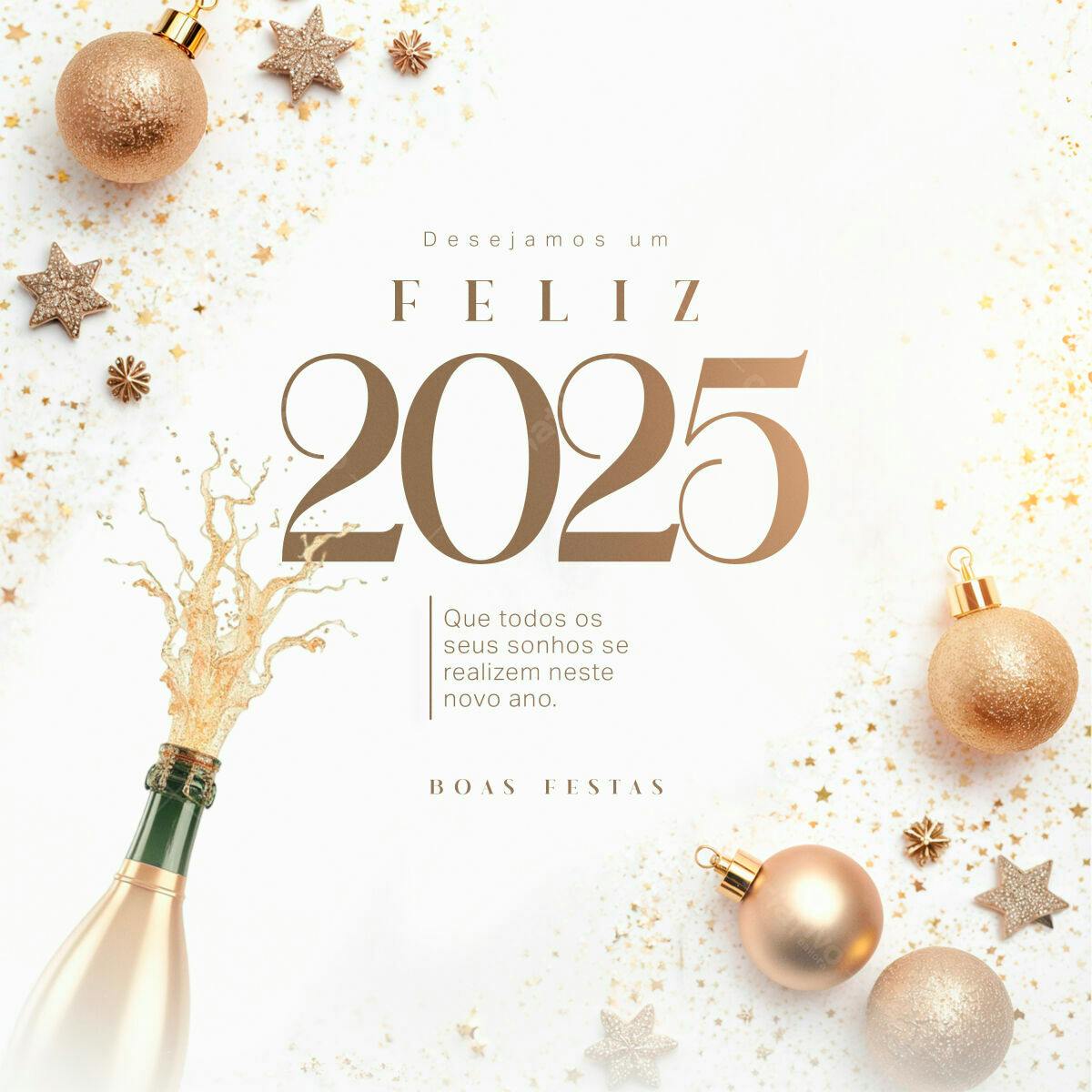 Postagem Feliz Ano Novo 2025 PSD Editável