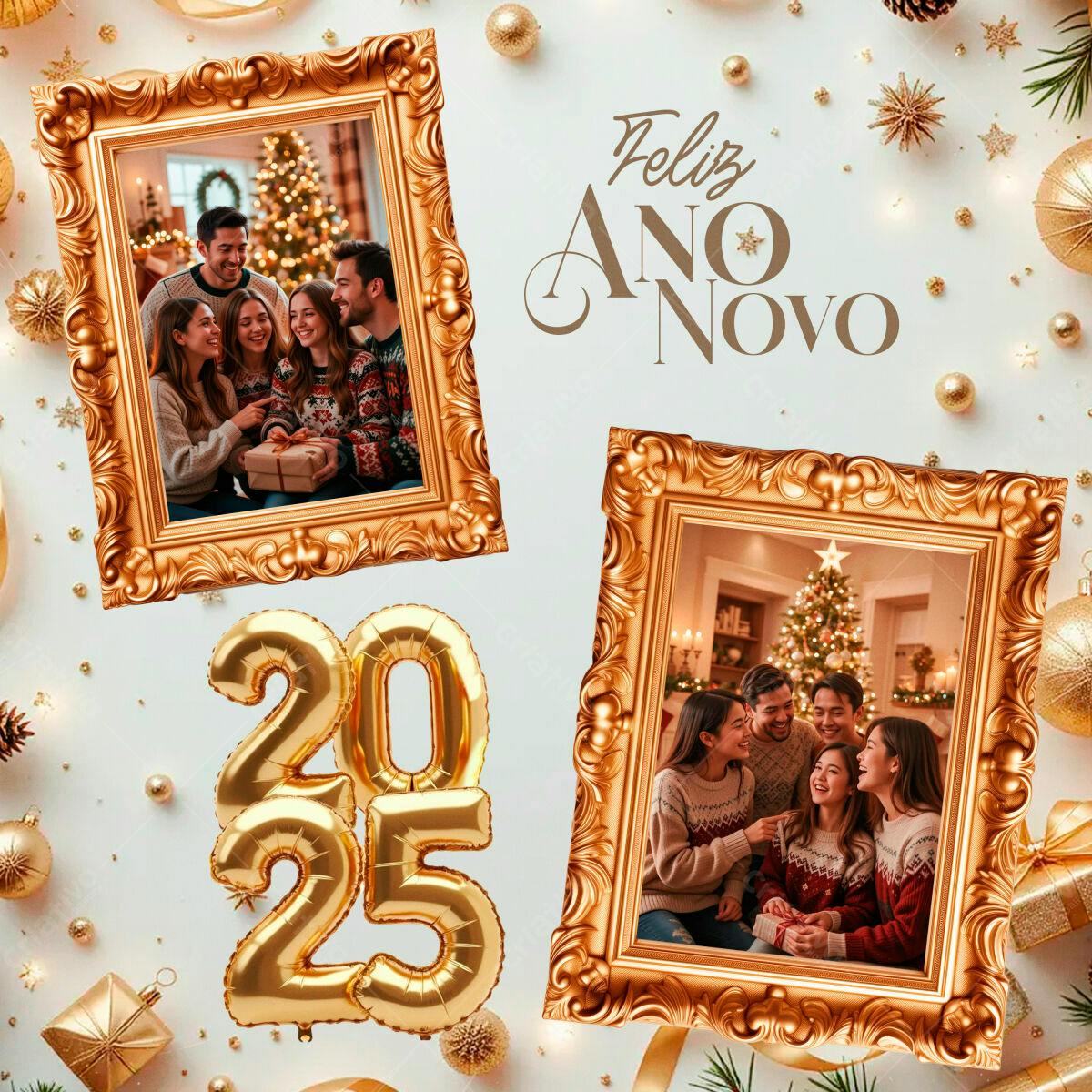 Postagem Feliz Ano Novo PSD Editável