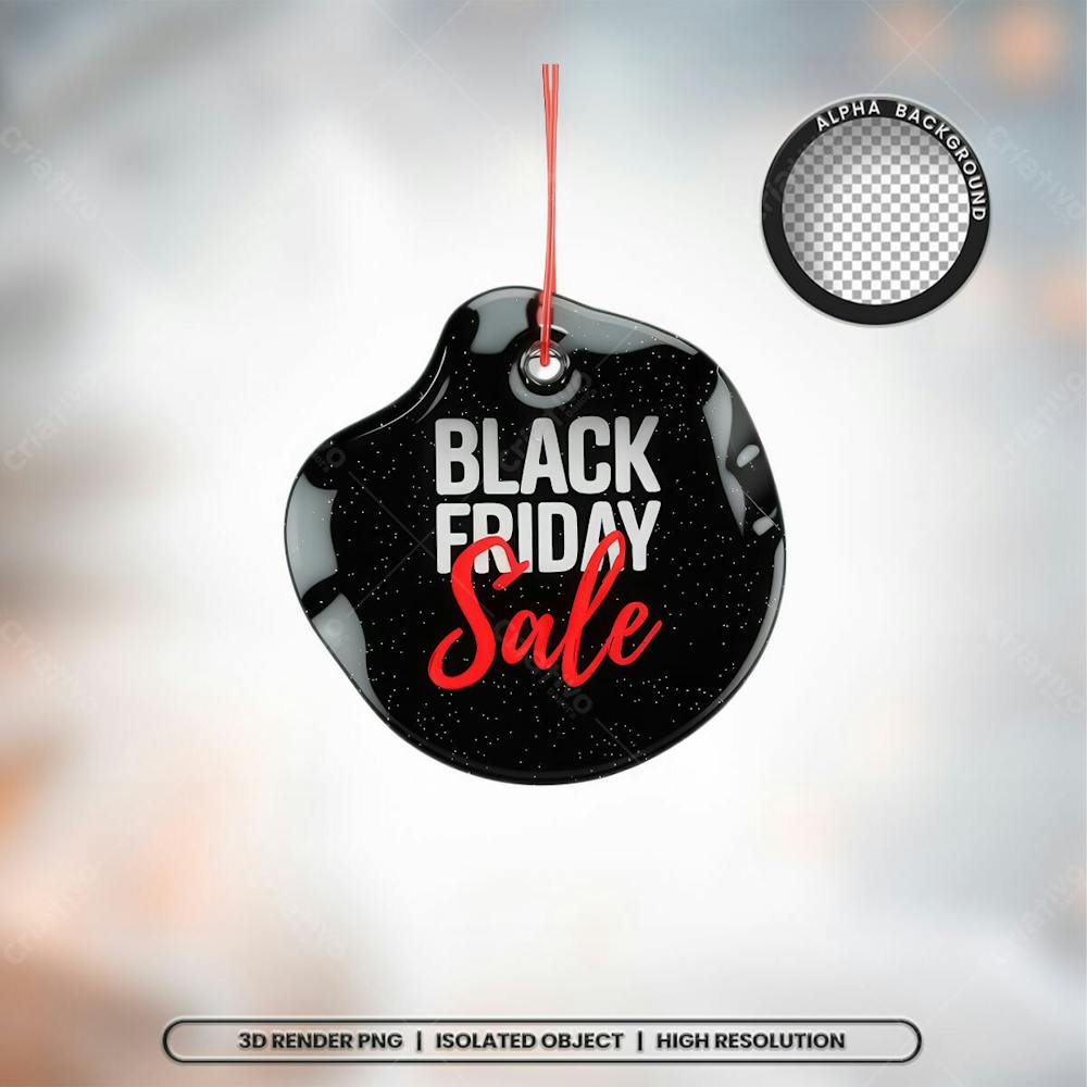 Selo 3D Render Black Friday Elemento Ícone Psd Png