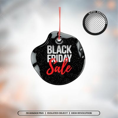 Selo 3D Render Black Friday Elemento Ícone Psd Png