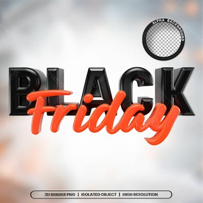 Selo 3D Render Black Friday Elemento Ícone Psd Png