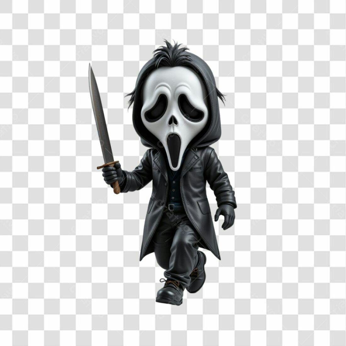 Icone Ghostface Halloween PNG com fundo transparente