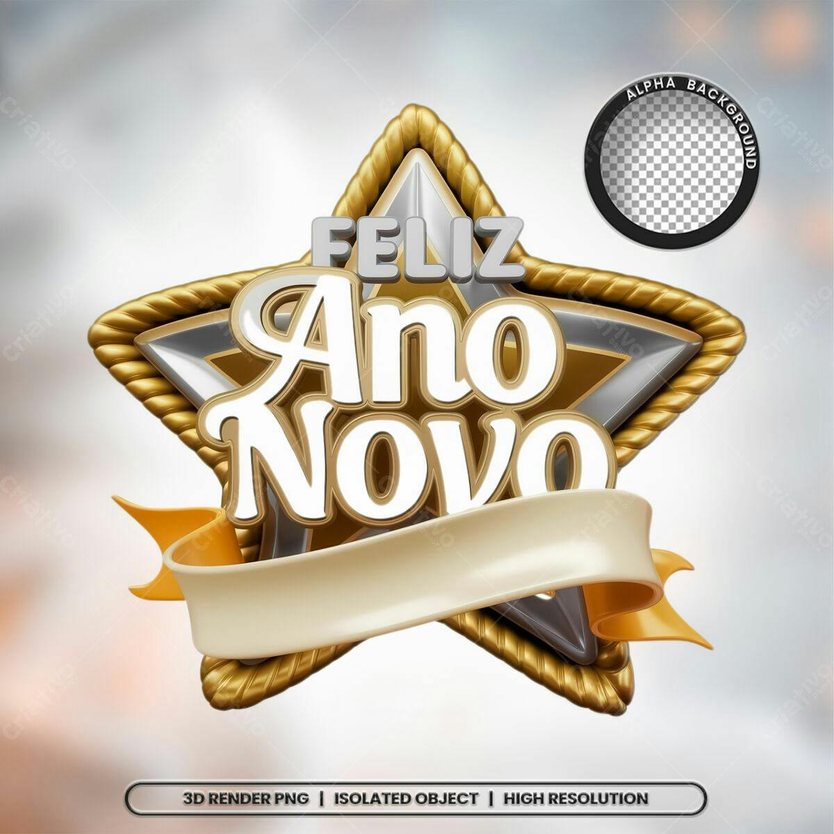 Arte Feliz Ano Novo PSD Editável