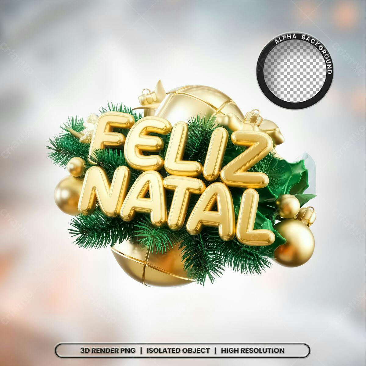 Feliz Natal 3D PSD Editável