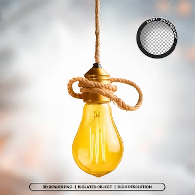 Selo 3D Render Lâmpada Luz Elemento Ícone Psd Png