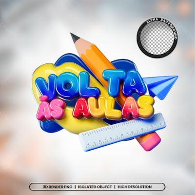 Selo 3D Render Matrículas Abertas Escola Elemento Ícone Psd Png