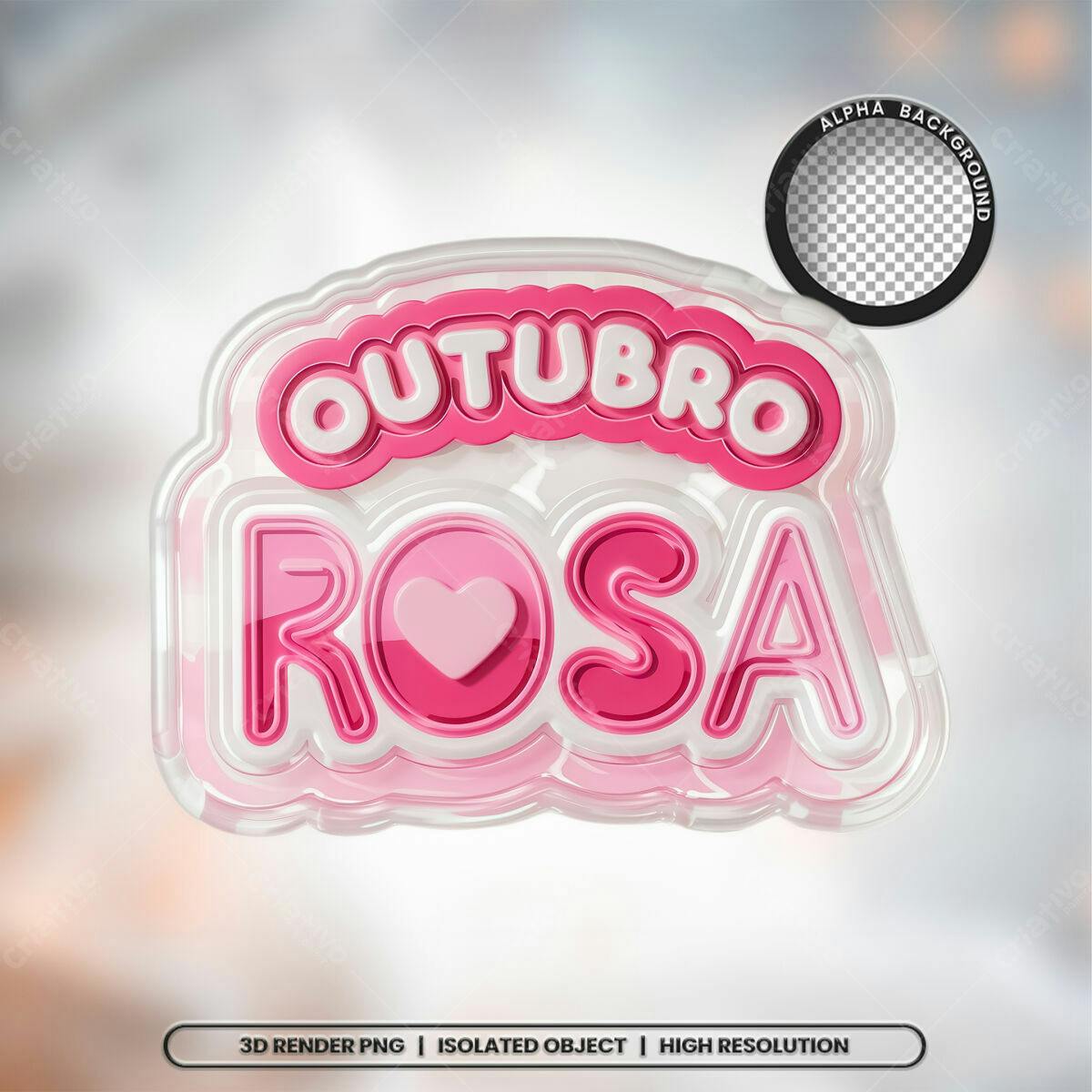Logo Outubro Rosa PSD Editável
