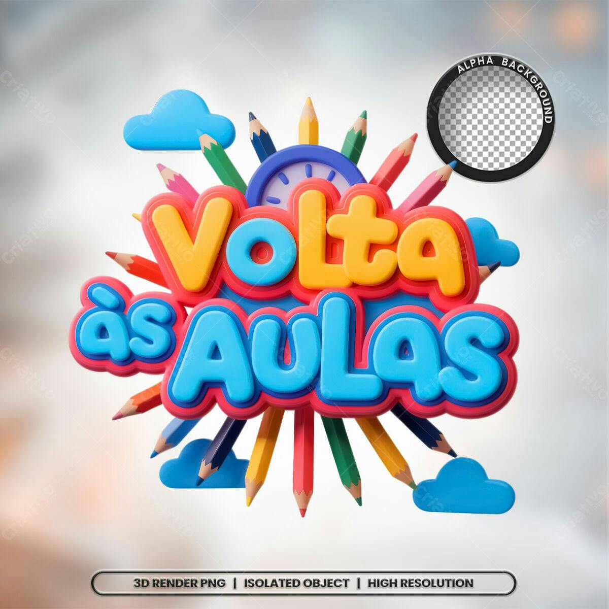 Arte para Volta às Aulas PSD Editável