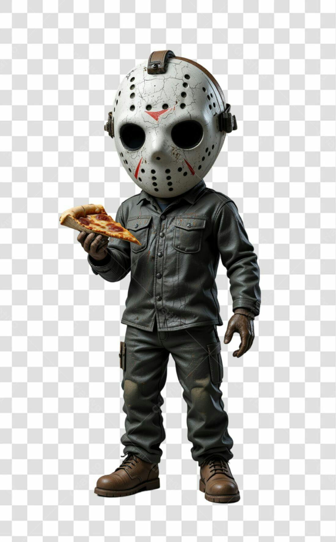 Icone Jason Voorhees com Pizza PNG com fundo transparente