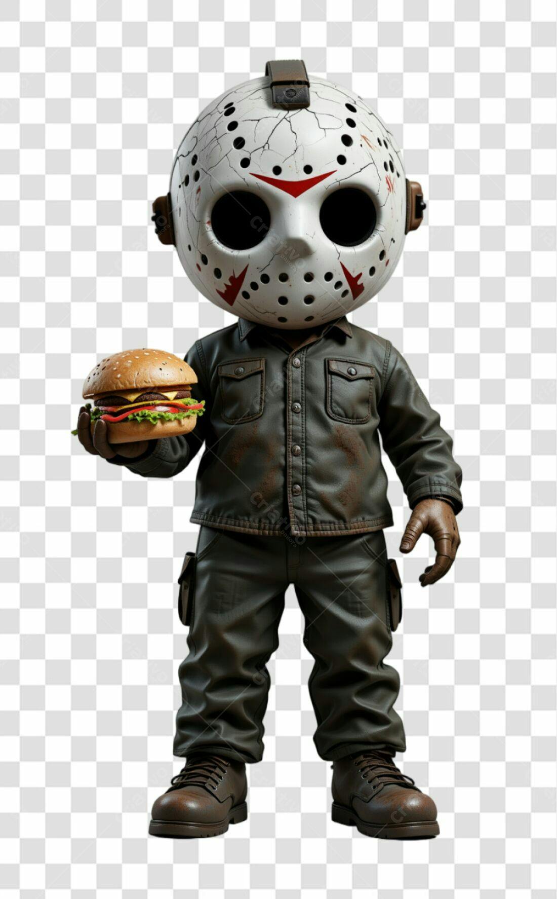 Icone Jason Voorhees com Hambúrguer PNG com fundo transparente