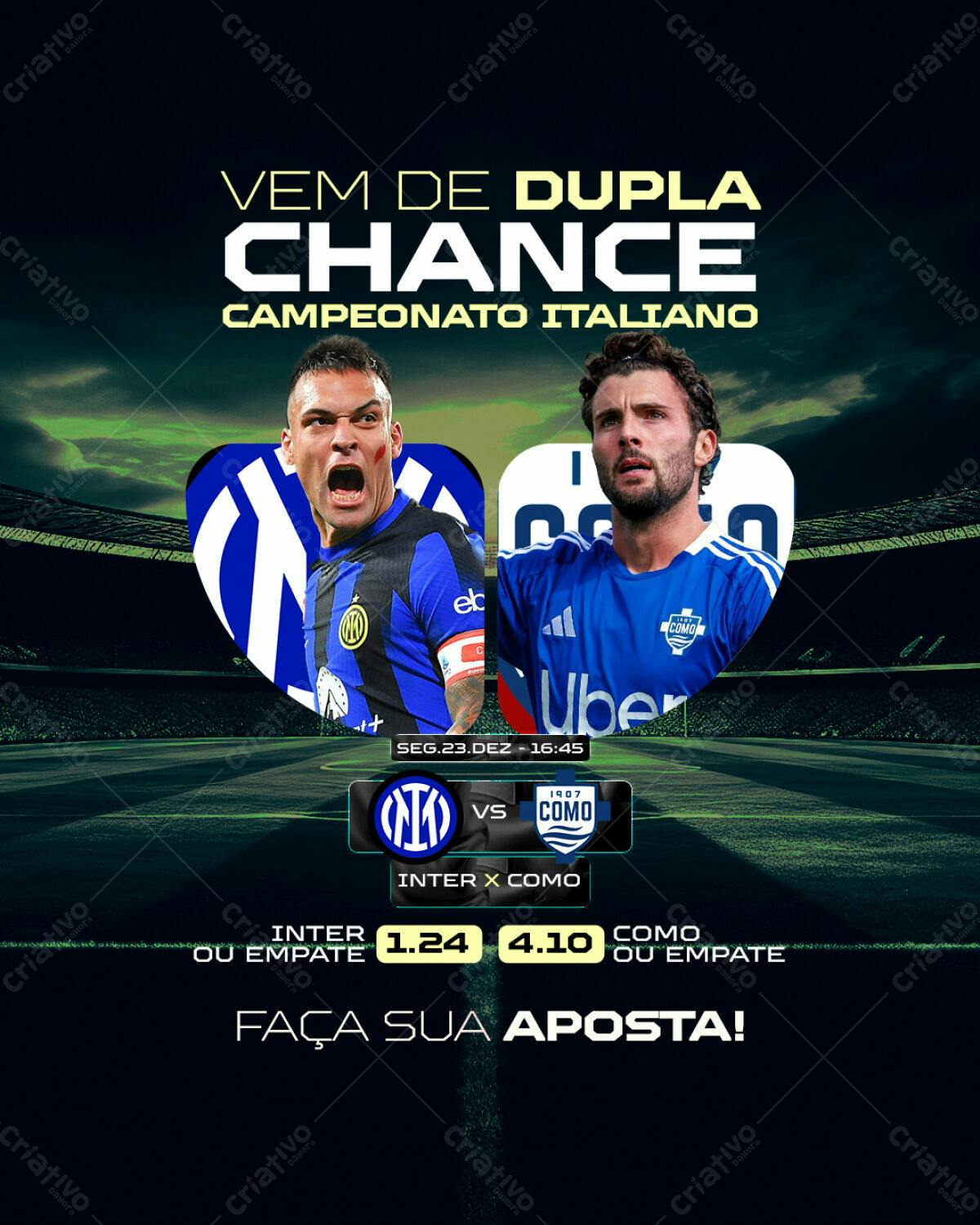 Flyer para Apostas Campeonato Italiano PSD Editável
