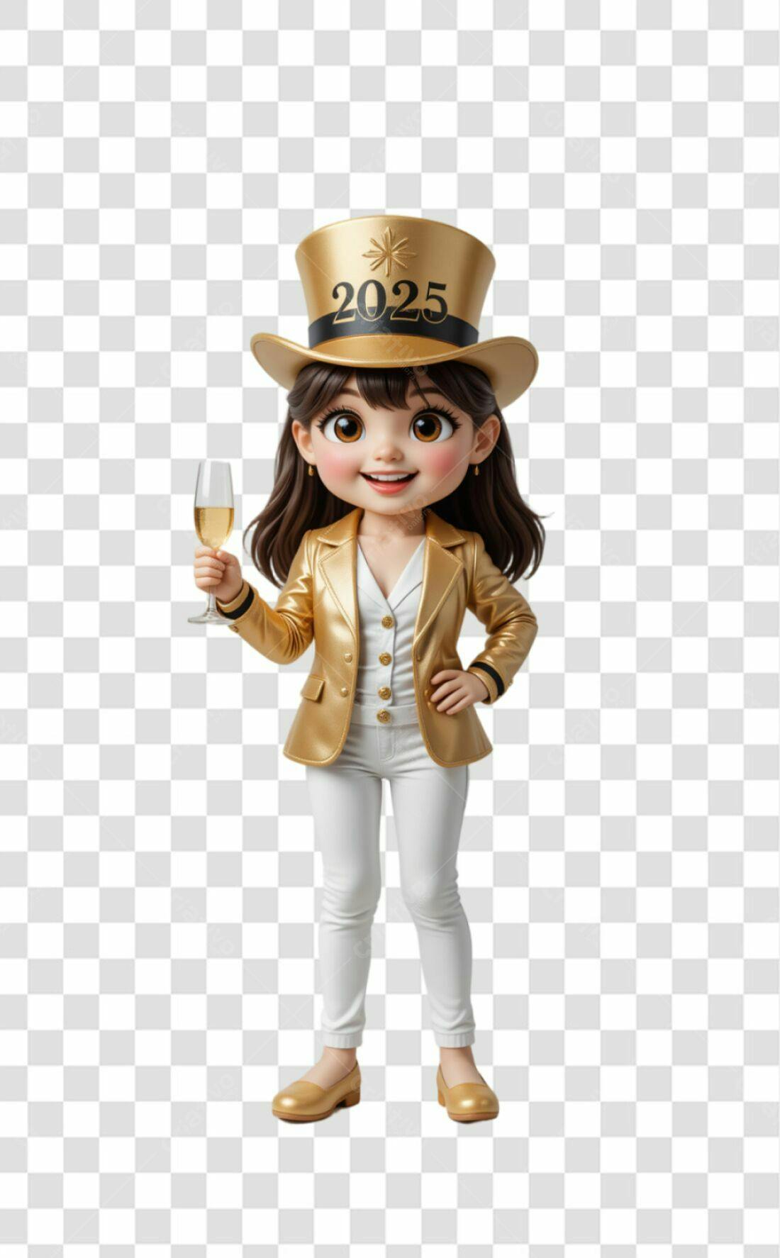 Icone Ano Novo 2025 PNG com fundo transparente