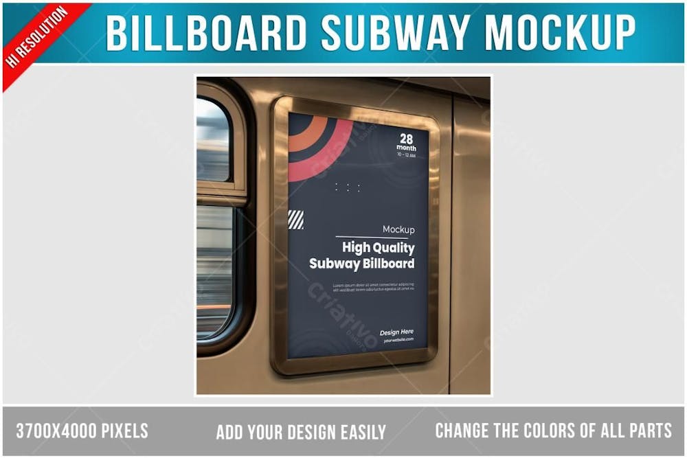 Mockup De Outdoor Publicitário No Metrô Psd Editável
