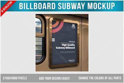 Mockup De Outdoor Publicitário No Metrô Psd Editável