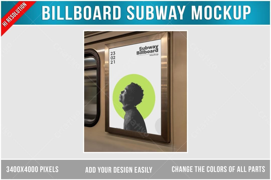 Mockup de Outdoor em Metrô: Design Moderno