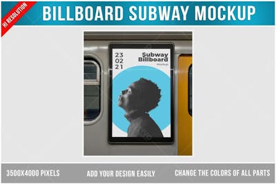 Mockup De Outdoor Publicitário No Metrô Psd Editável