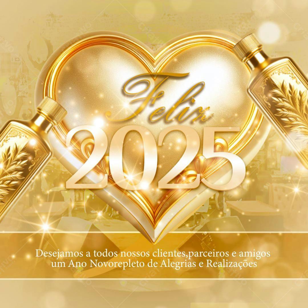 Flyer Feliz Ano Novo 2025 PSD Editável