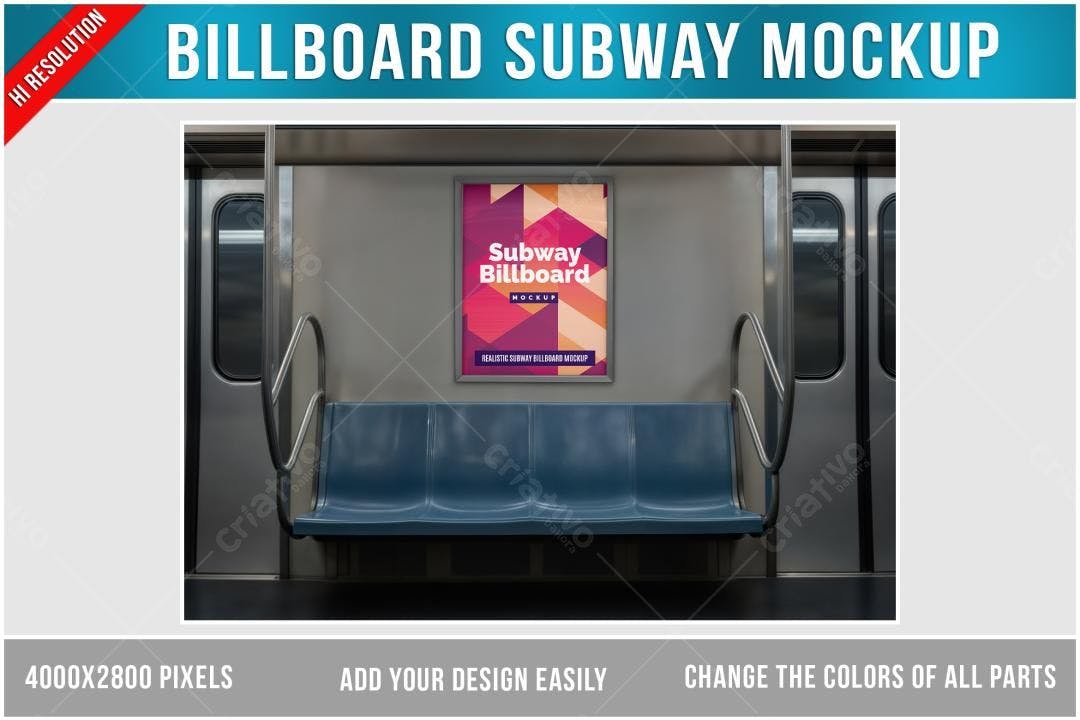 Mockup Realista de Anúncio em Metrô