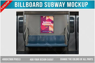 Mockup De Outdoor Publicitário No Metrô Psd Editável