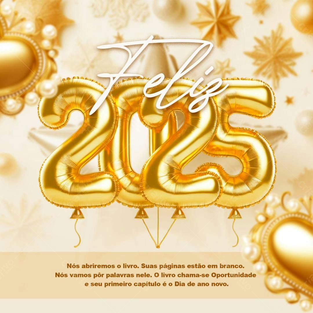 Postagem Feliz Ano Novo 2025 PSD Editável