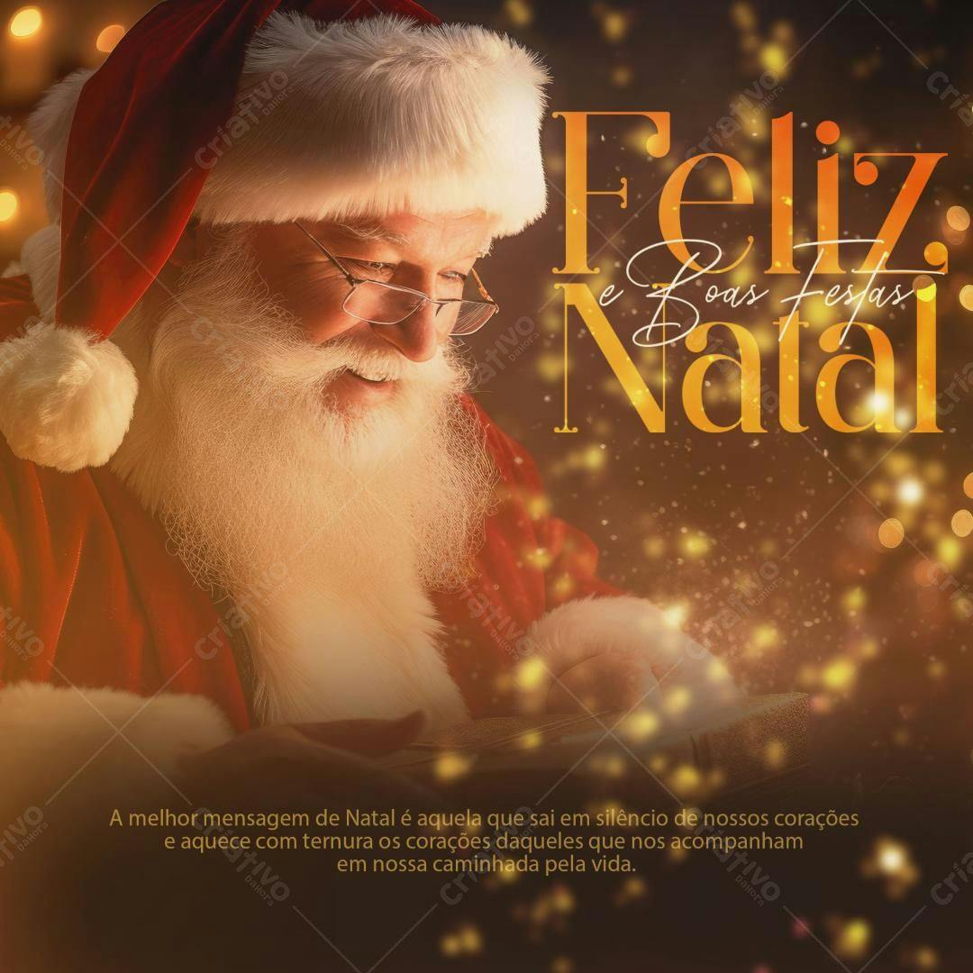 Postagem de Natal com Papai Noel PSD Editável