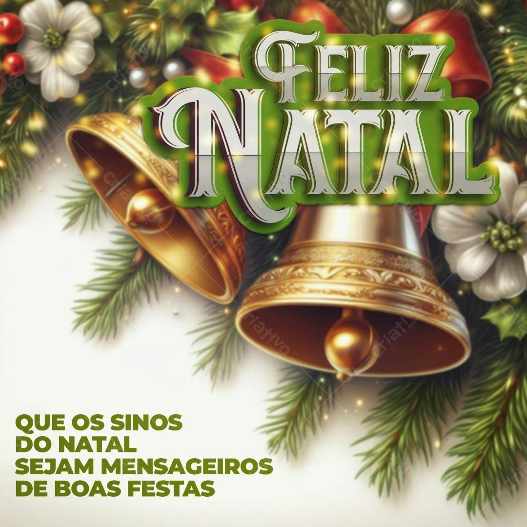 Feliz Natal PSD Editável para Cartão de Boas Festas