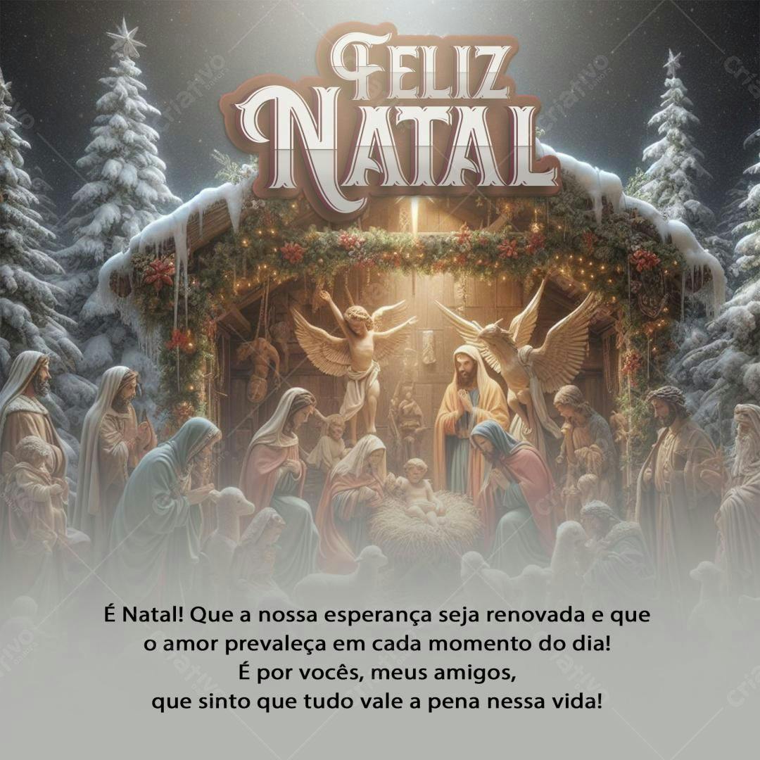 Imagem Natalina para Mensagem de Boas Festas PSD Editável