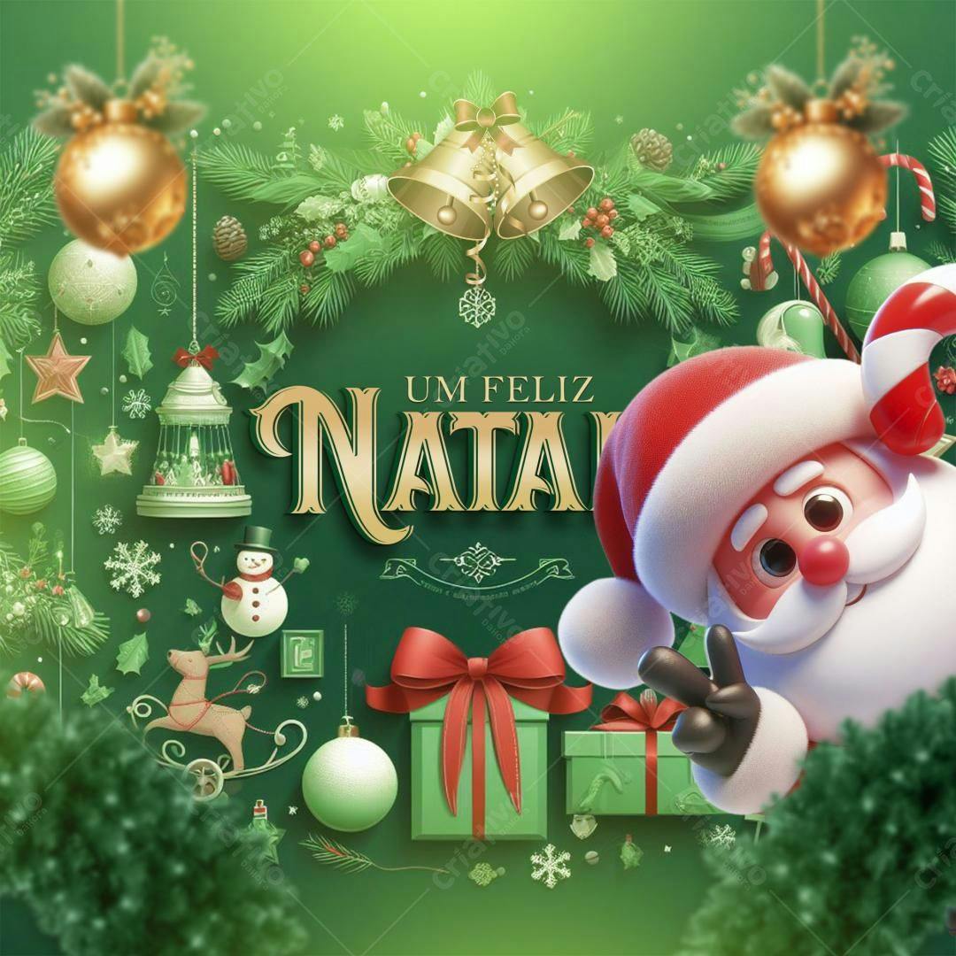 Feliz Natal! Arte Natalina PSD Editável