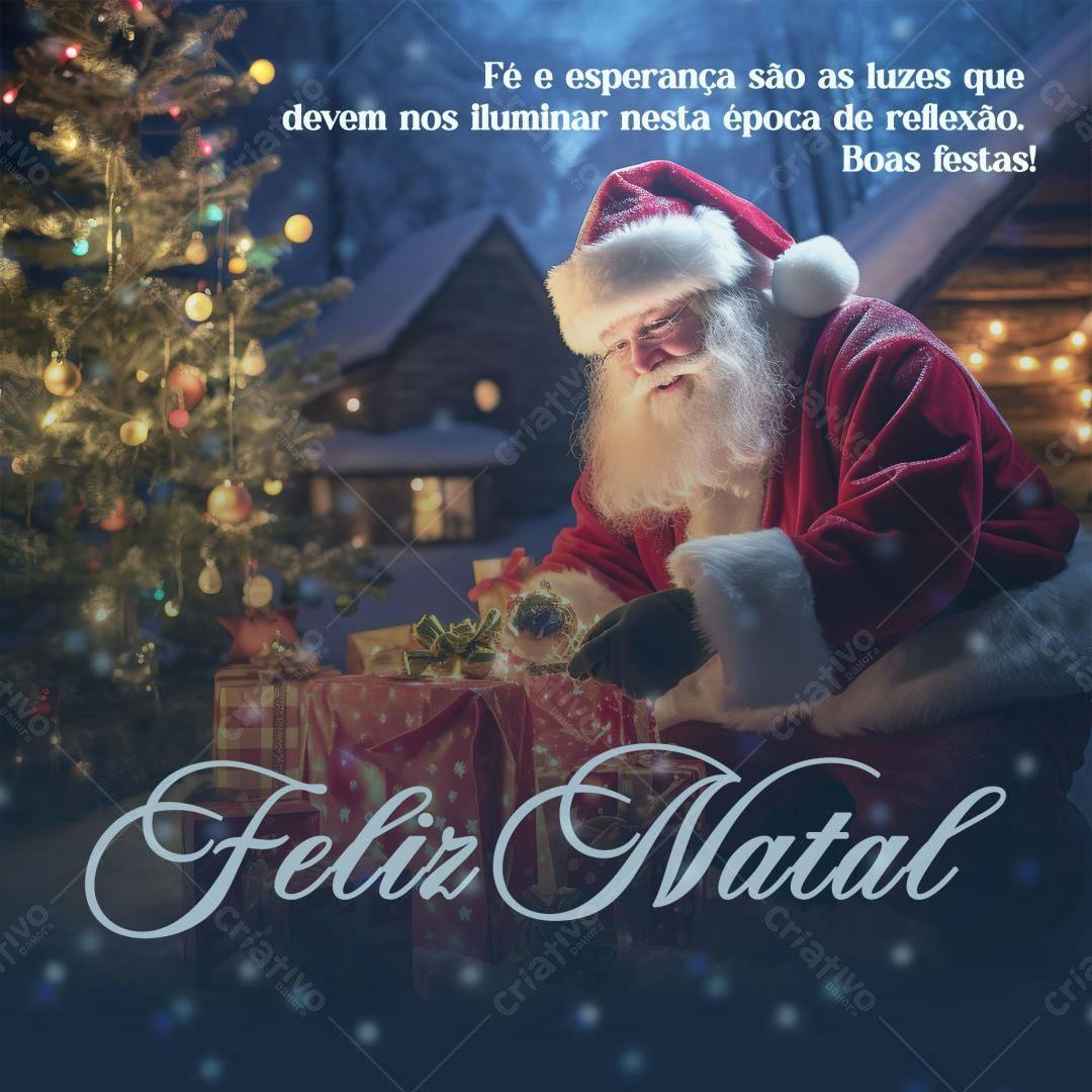 Postagem de Boas Festas Natalina PSD Editável