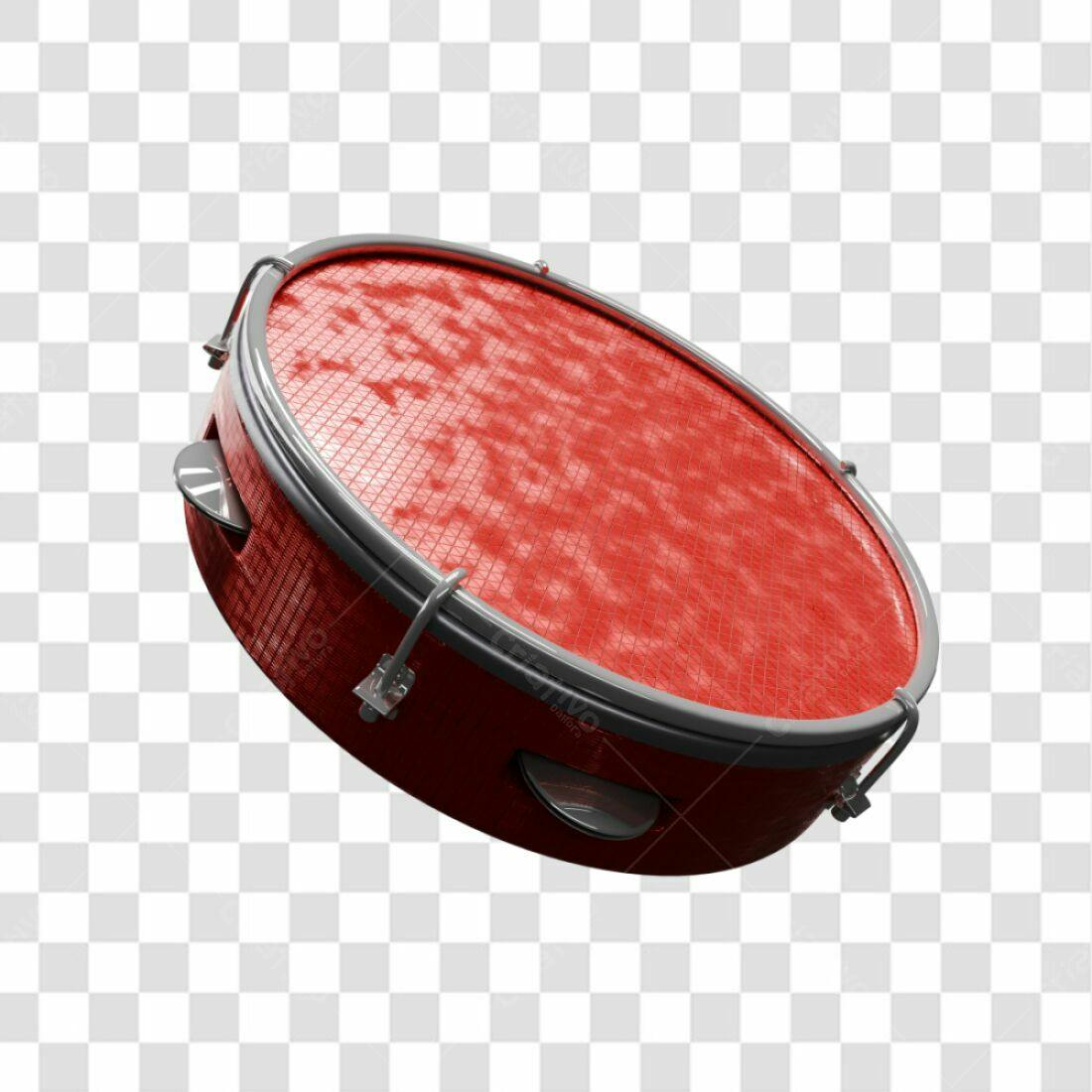 Icone Tamborim Vermelho PNG com fundo transparente