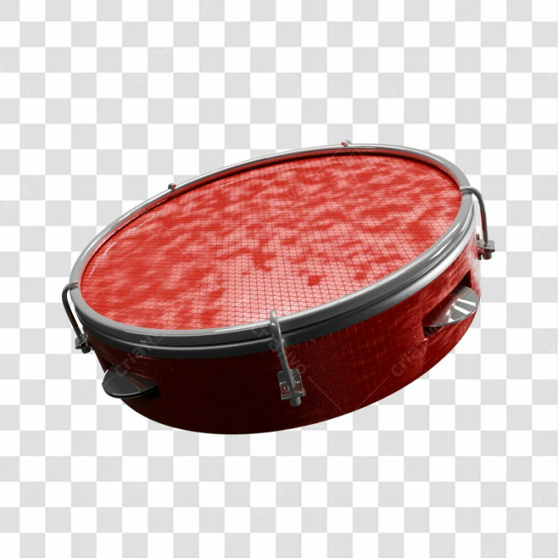 Icone Pandeiro Vermelho PNG com fundo transparente