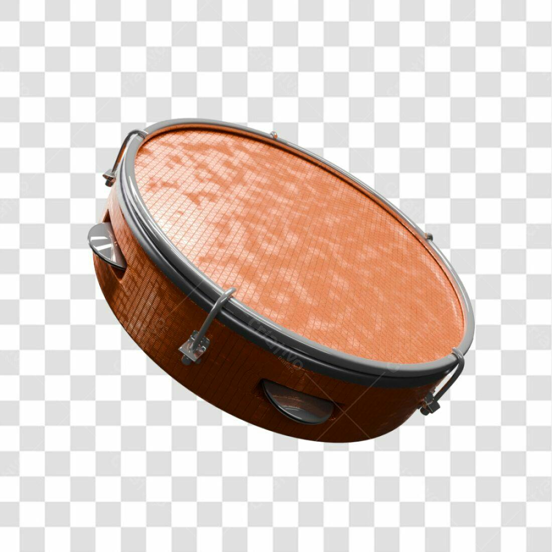 Icone Tamborim Laranja PNG com fundo transparente