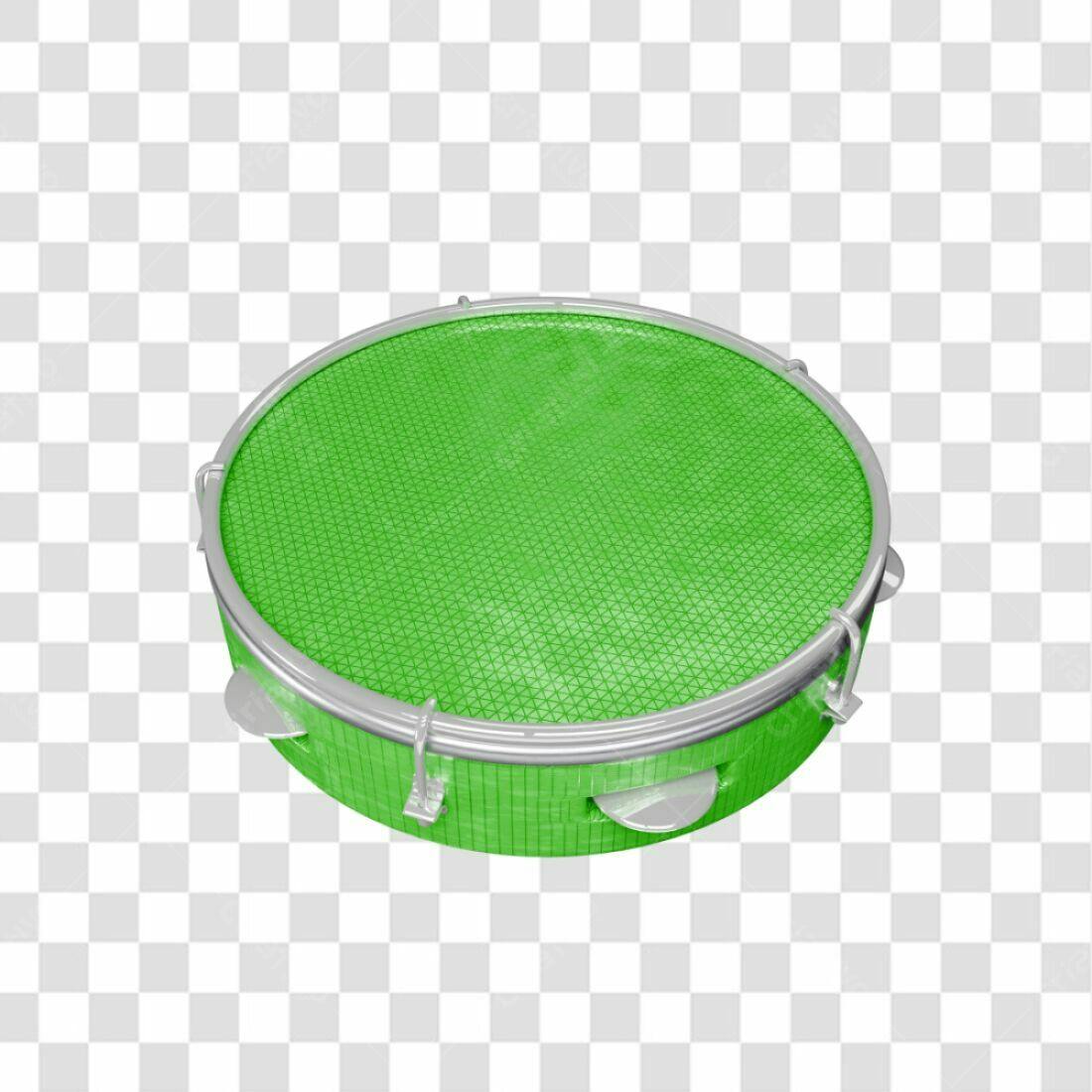 Icone Pandeiro Verde para Festa Junina PNG com fundo transparente