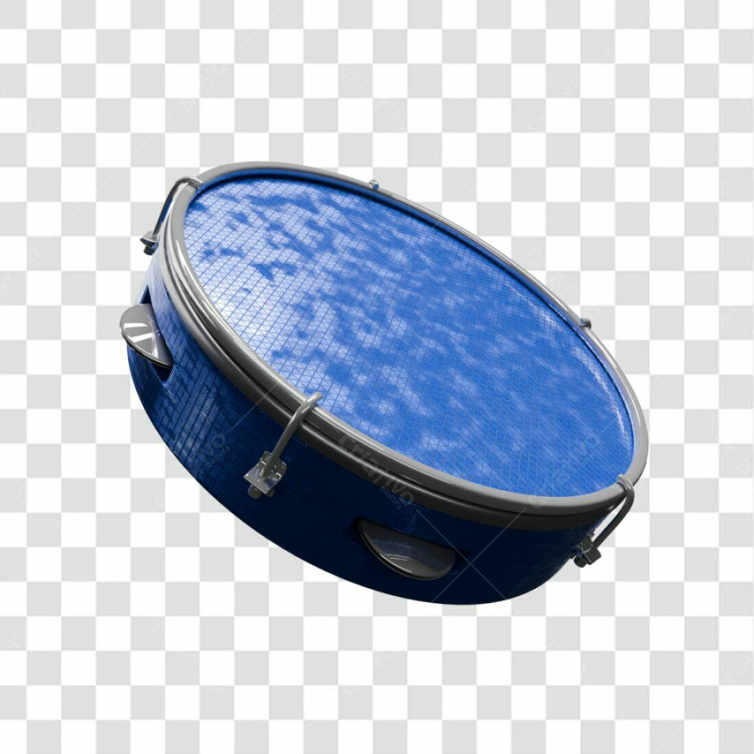 Icone Tamborim Azul PNG com fundo transparente