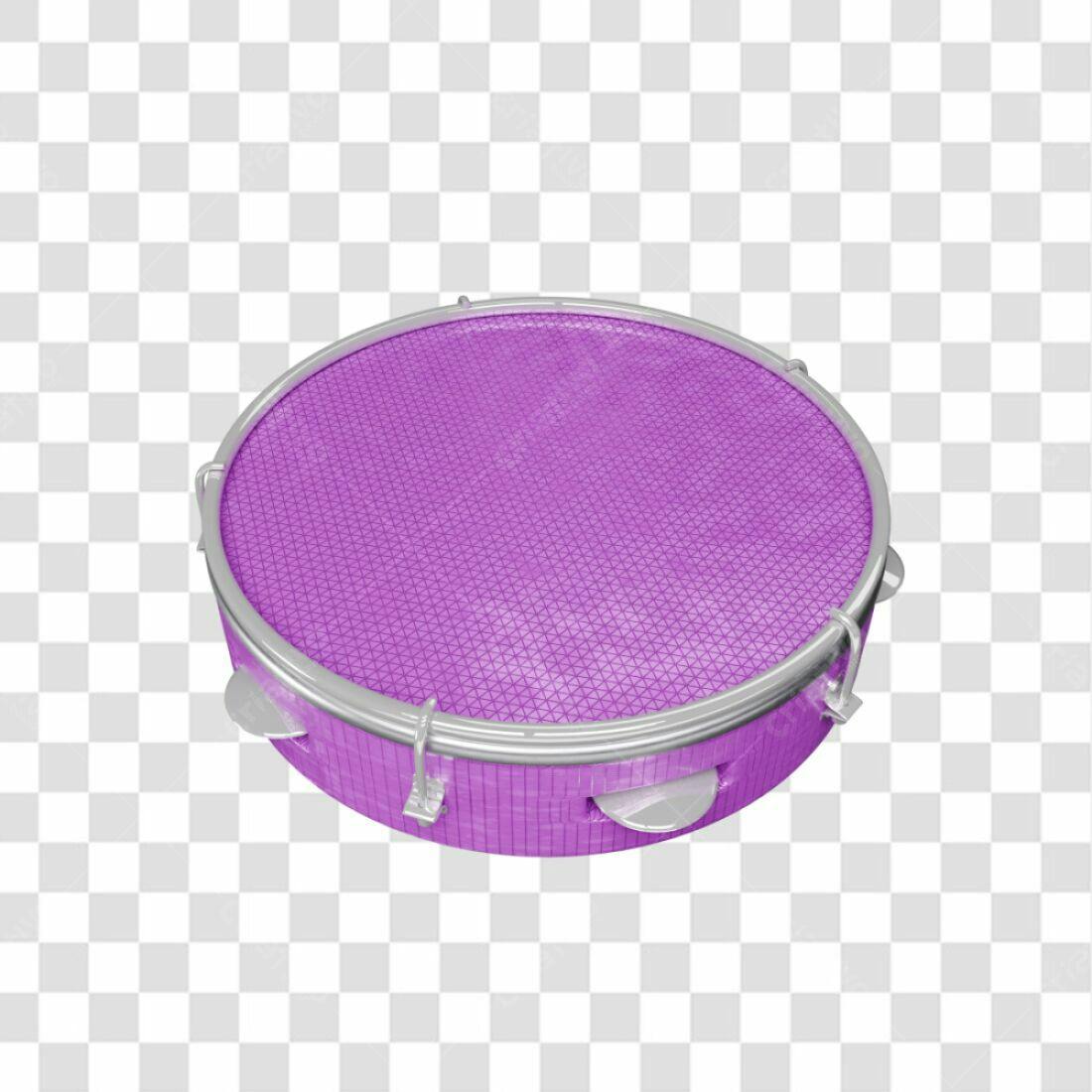 Icone Pandeiro Roxo Carnaval PNG com fundo transparente