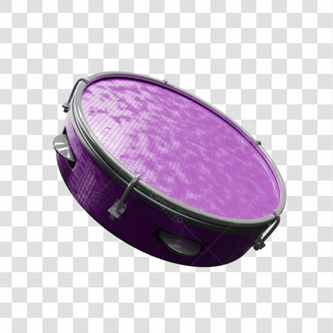 Icone Tamborim Roxo PNG com fundo transparente