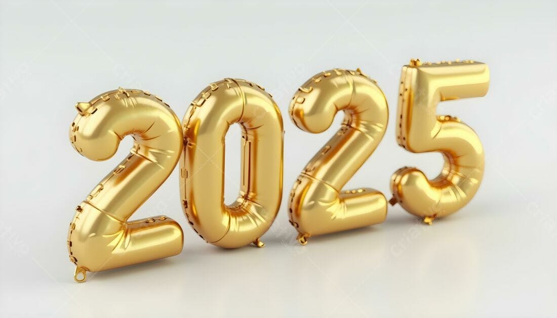 Balões dourados 2025 Ano Novo