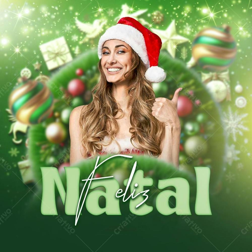 Uma Linda Mulher Te Desejando Um Feliz Natal