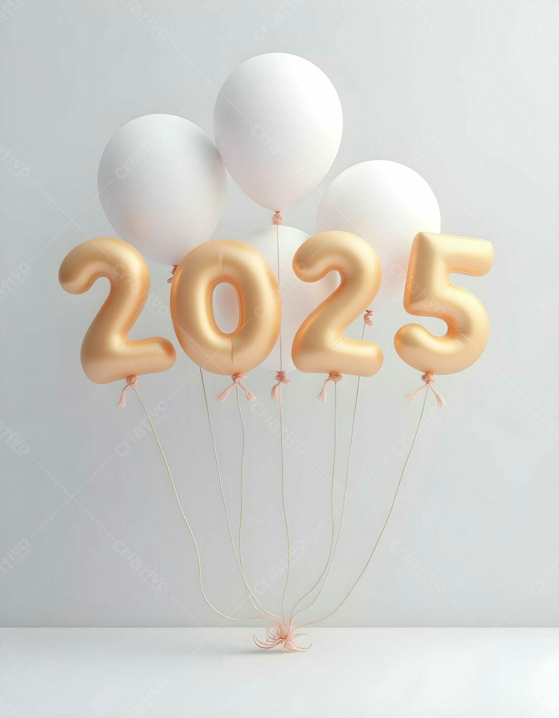 Balões dourados 2025 Ano Novo
