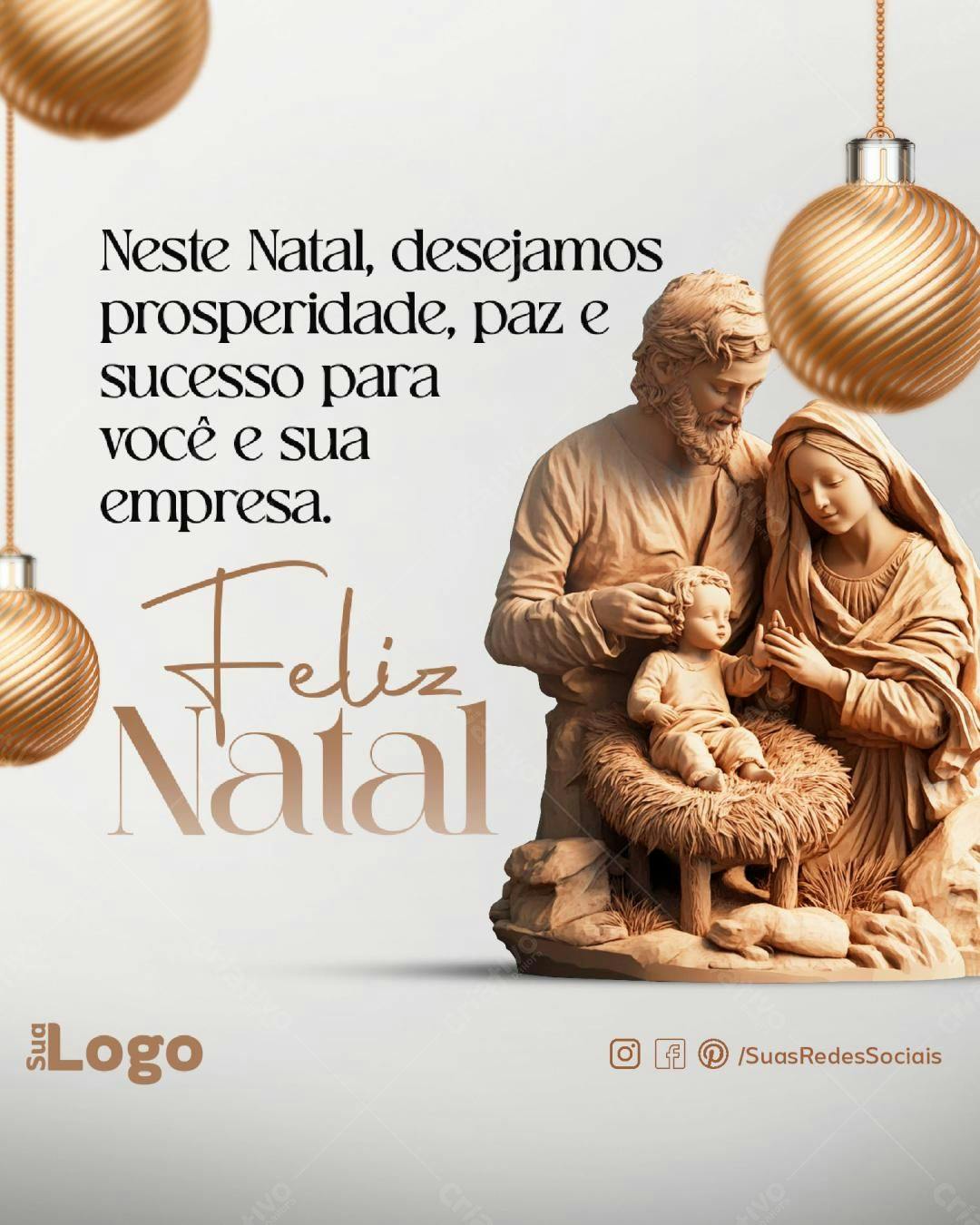 Postagem Natalina Família Sagrada PSD Editável