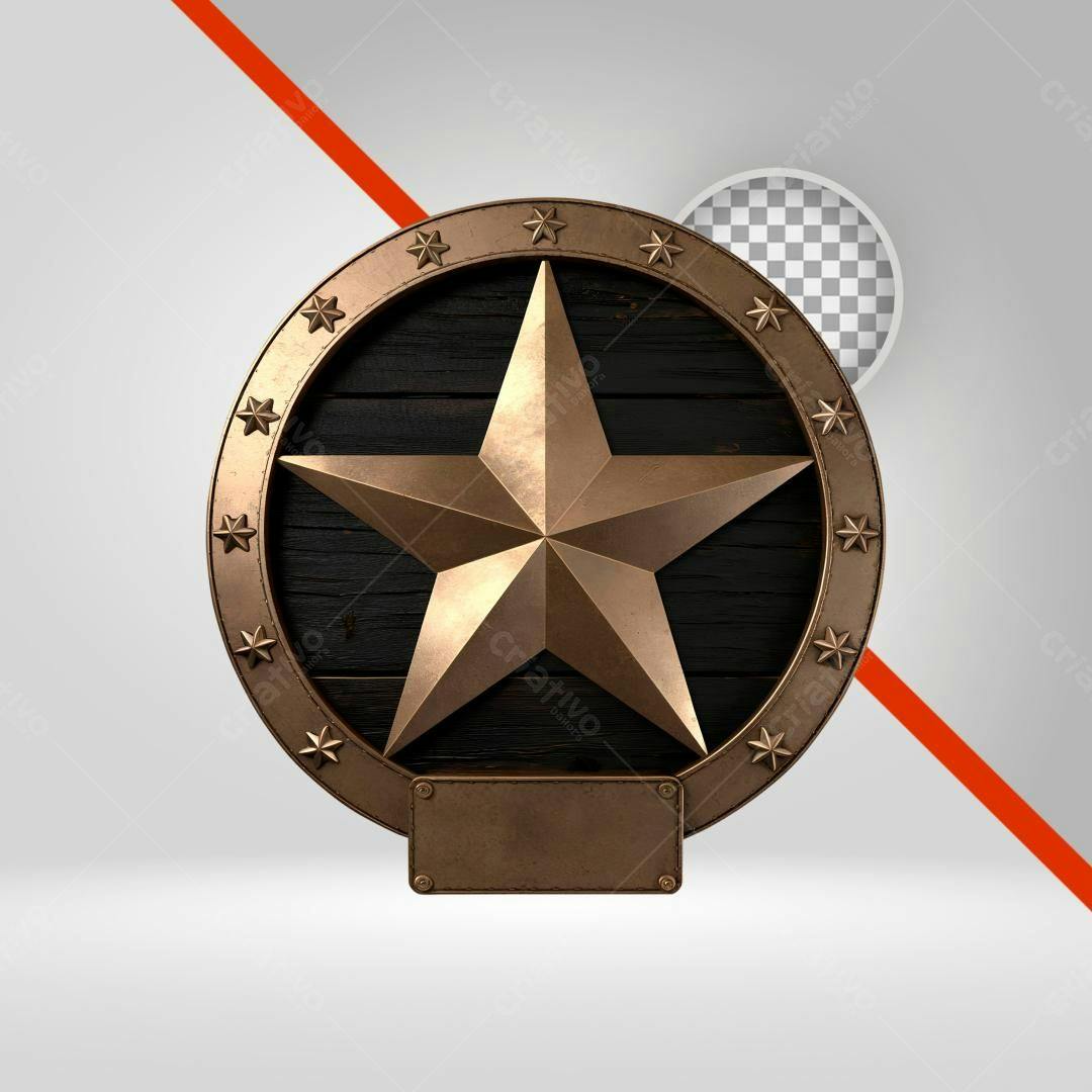 Selo Estrela Oeste PNG com fundo transparente