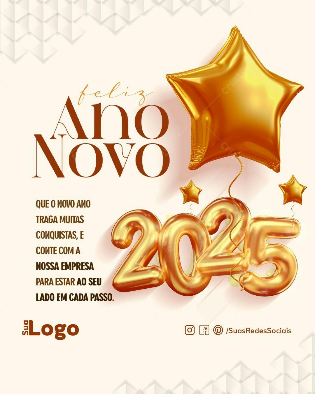 Flyer Feliz Ano Novo 2025 PSD Editável