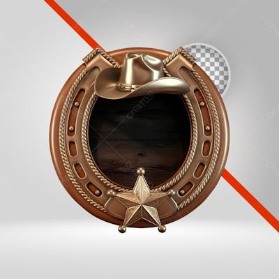 Círculo 3D Com Tema Sertanejo, Vaquejada, Cavalgada  Sheriff