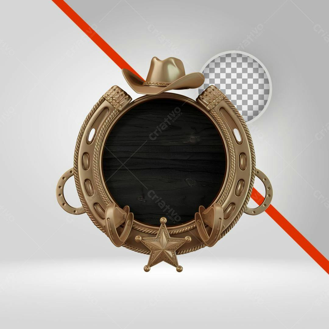 Moldura Ferradura Oeste PNG com fundo transparente