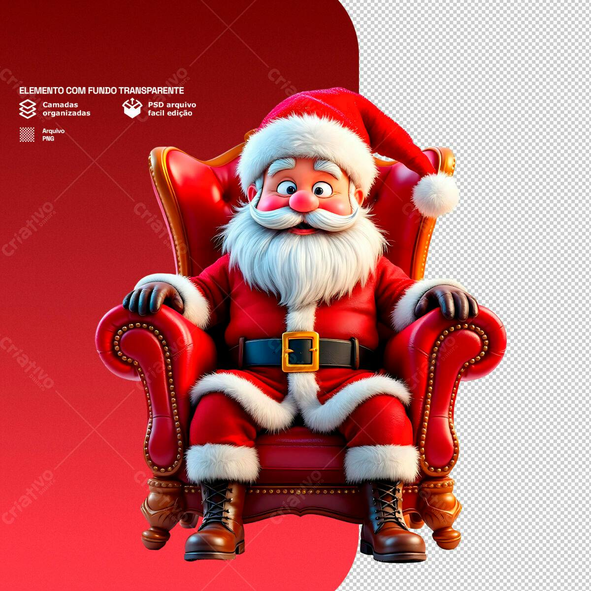 PSD Papai Noel Natalino para Campanhas de Fim de Ano PSD Editável