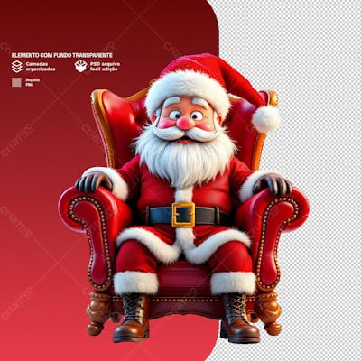 Personagem 3D De Um Papai Noel Para Composição De Natal Png Transparente 2