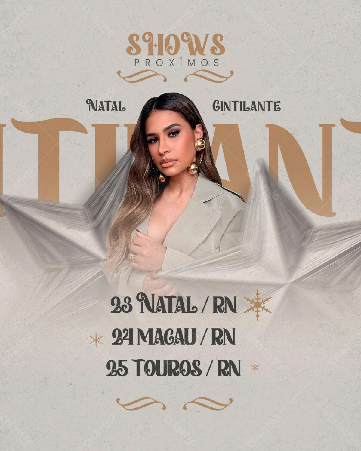 Flyer para Shows da Cantora GINTILANTE PSD Editável