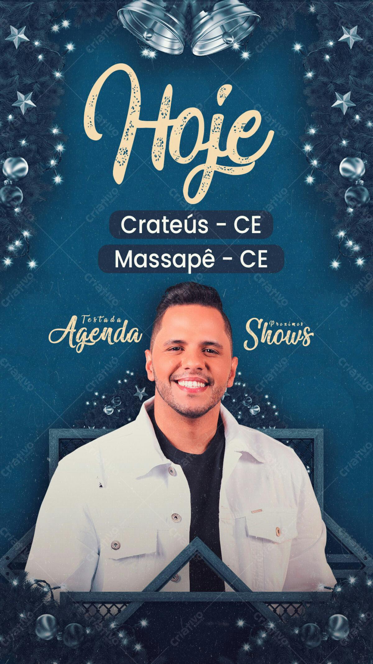Flyer para Show de Natal em Crateús e Massapê PSD Editável