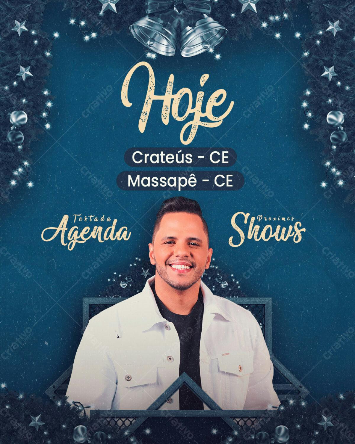 Flyer para Show Musical em Crateús e Massapê PSD Editável