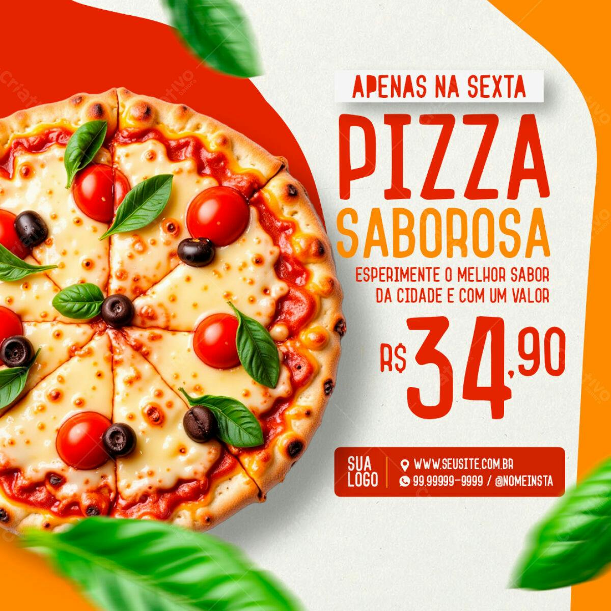 Flyer Pizza Sexta-feira PSD Editável